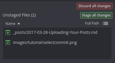 Gitkraken Stage Changes